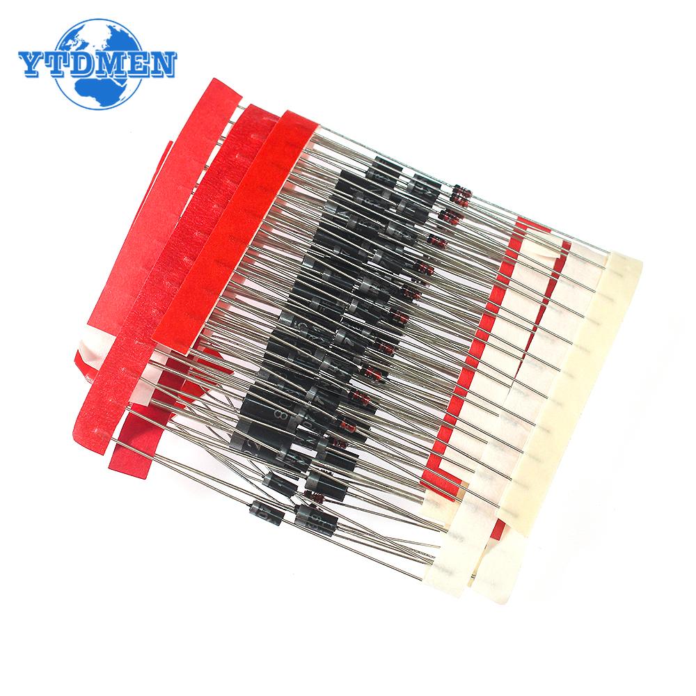 Fast Switching Schottky Diode Kit 1N4148 1N4007 1N5408 1N5819 1N5399 1N5822 FR107 FR207 8values=100pcs, Rectifier Diodes Set