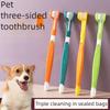 3-Sided Pet Toothbrush Dog Breath Tartar Cleaning Mouth Pet Plastic Toothbrush Removing Bad Dental Care Cat Cleaning Mouth YSS01