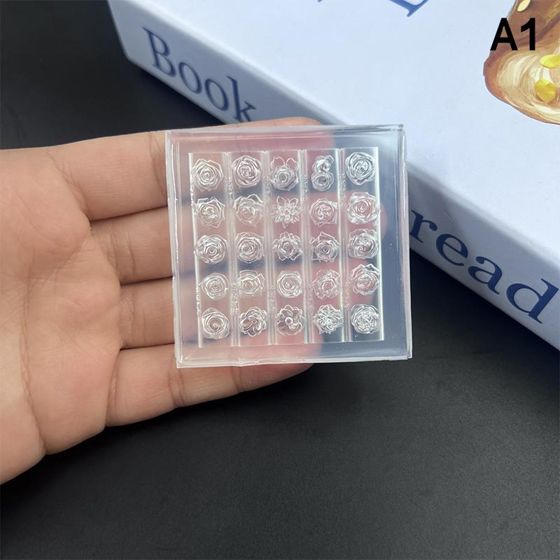 1 Stück Silikon Schleife Nagelkunstform Rosenblüten-Strauß-Stil Hochtransparent 3D-Nageldekorationen Nagelanhänger DIY Maniküreform