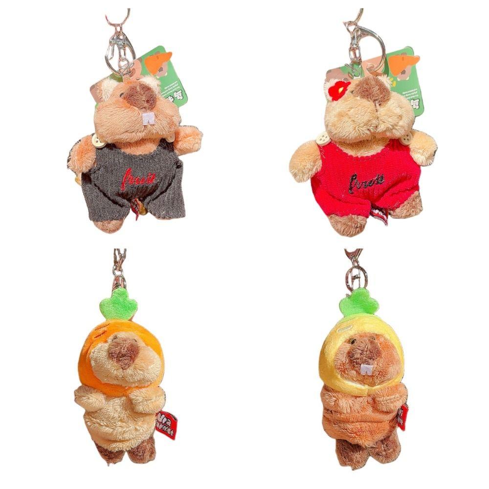 Cartoon Marmot Pendant Fluffy Groundhog Dolls Kawaii Plush Dolls Key Chain  Gifts
