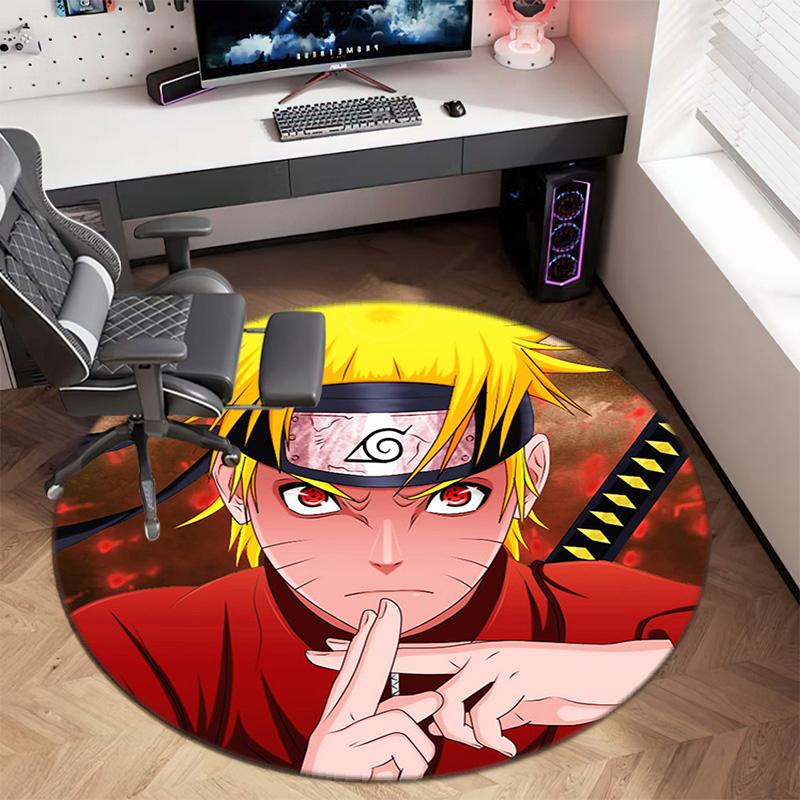 Famous cartoon NARUTO protagonist Uzumaki Naruto round carpet soft home decoration anti-slip door mat outdoor picnic mat carpet M3