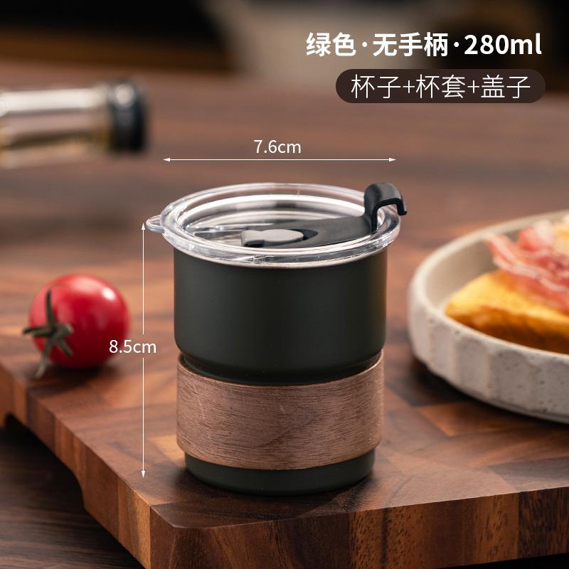 280ML Beer Wine Cups with Lid Stainless Steel Camping Cup Tea Coffee Milk Mug Stackable Picnic Water Cup for Travel Hiking