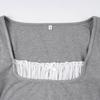 European Faux Two-Piece Lace Long-Sleeve T-Shirt, Slimming & Flattering Autumn Top for Women