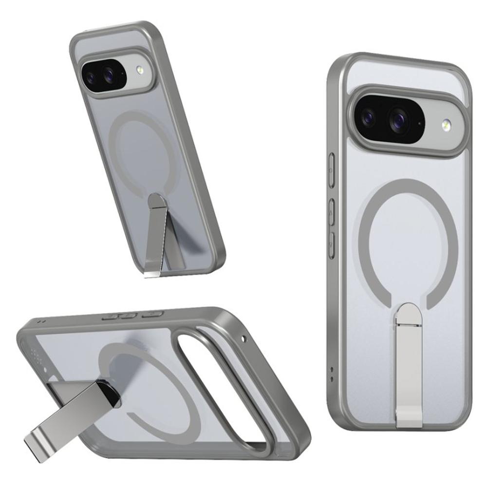 

Чохол для телефону для Google Pixel 10/10 Pro/9/9 Pro, сумісний з MagSafe, підставка, TPU+акрилова кришка Titanium Grey