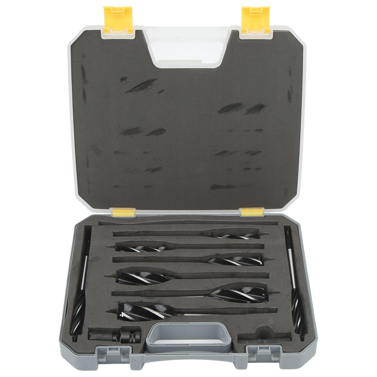 

Набор сверл с 4 пазами и 4 канавками для быстрого удаления стружки и эффективной резки древесины от 10 до 25 мм.