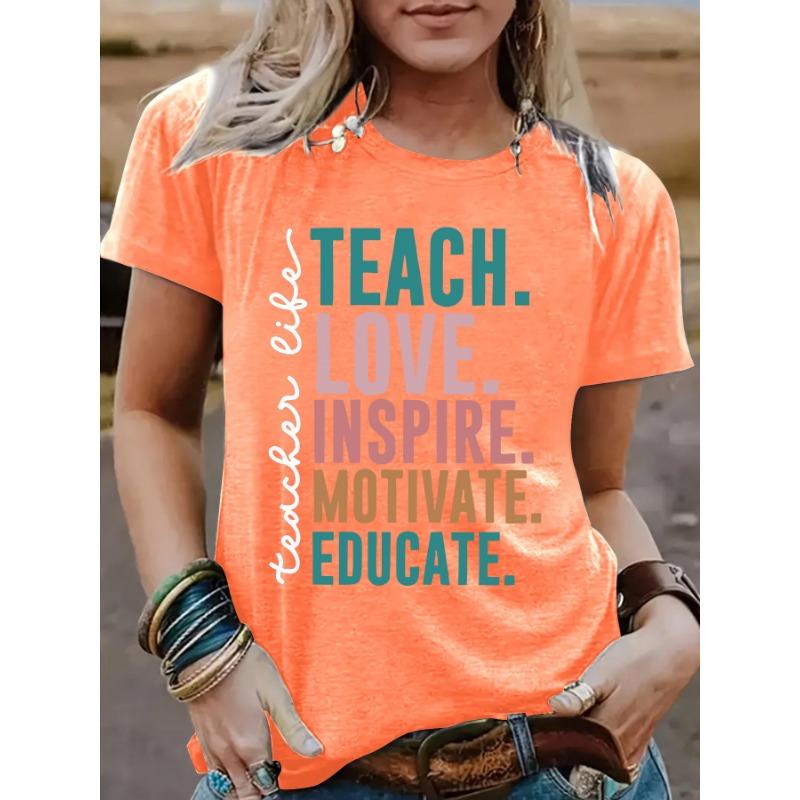 Sommar Tryckt Rundhalsad Pullover Kortärmad Dam T-shirt