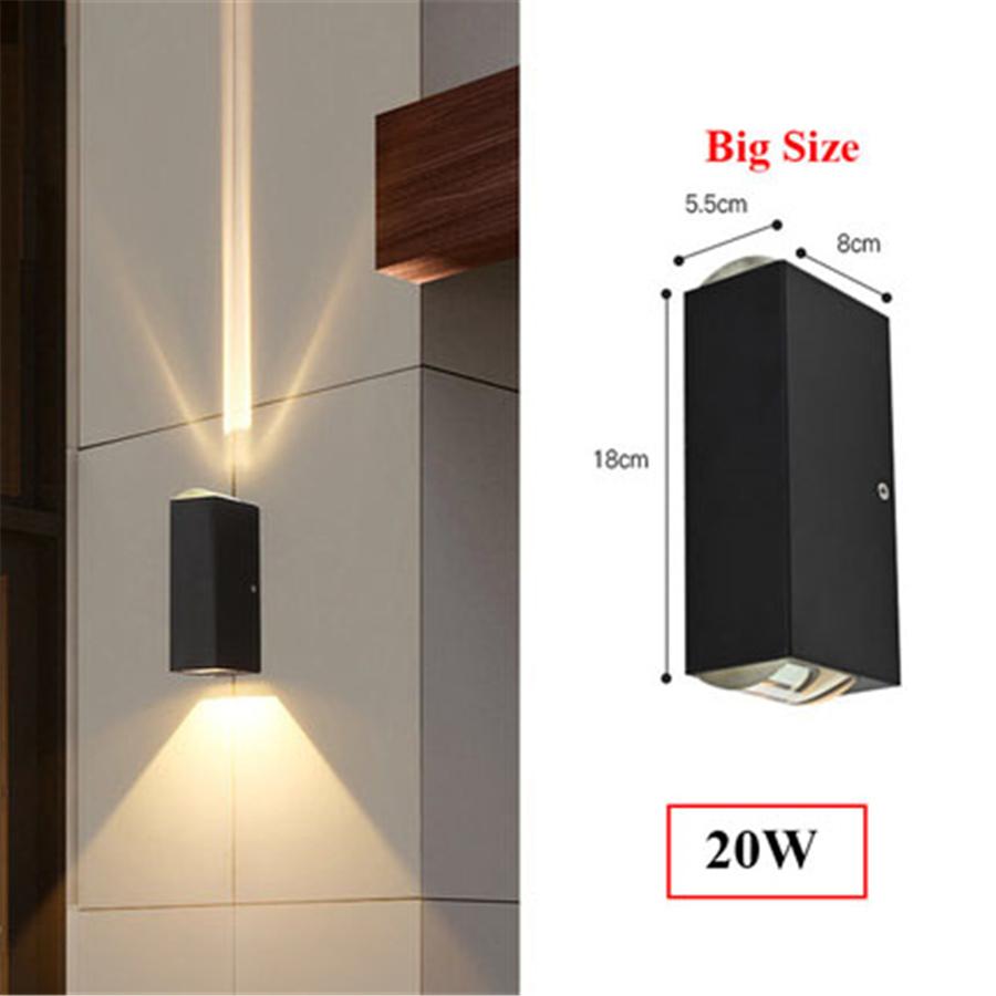 10W 20W Narrow Beam LED Wall Light Outdoor Waterproof LED Garden Door Porch Wall Lamp Sconce Balcony Terrace Wall Wash Light