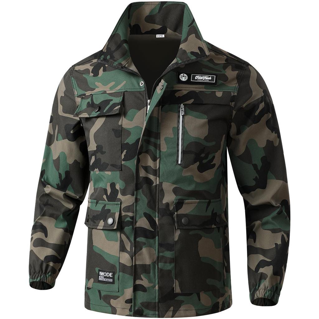 Unisex Camouflage Work Suit: Durable, Elastic, Breathable Tactical Clothing for Spring/Autumn.
