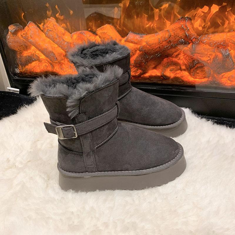 Hong Kong thick-soled Northeast Mao Mao snow boots women's 2025 autumn and winter new non-slip and wear-resistant piled thickened warm cotton boots