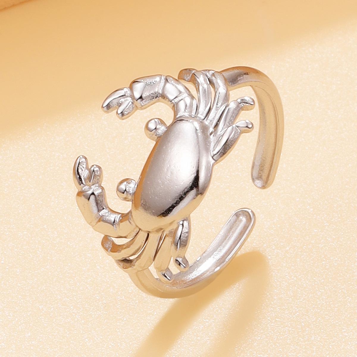 Women s Casual Resort Crab Ring - Cute Ocean Series, Colorfast Stainless Steel Jewelry