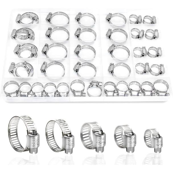 Hose Clamp, 30PCS Fuel Line Clamp, 1/2 Inch To 3/4 Inch Radiator Hose Clamps, Hose Clamps Stainless Steel(13-19mm).