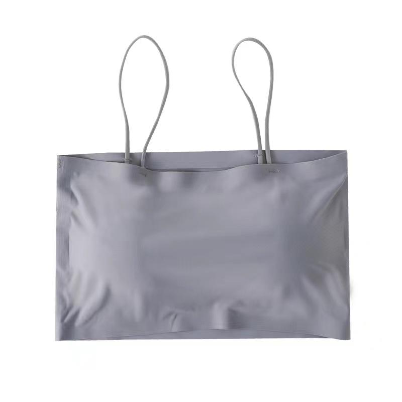 Ice silk word wrap chest anti-light underwear girls sexy tube top bottom sling small vest women wear thin
