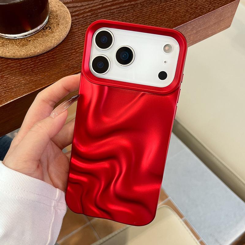 Christmas Red Stereoscopic Water Ripple Phone Case For For Iphone 17 Pro Max Air 11 12 13 14 1 16 Pro Max Shockproof TPU Back Cover