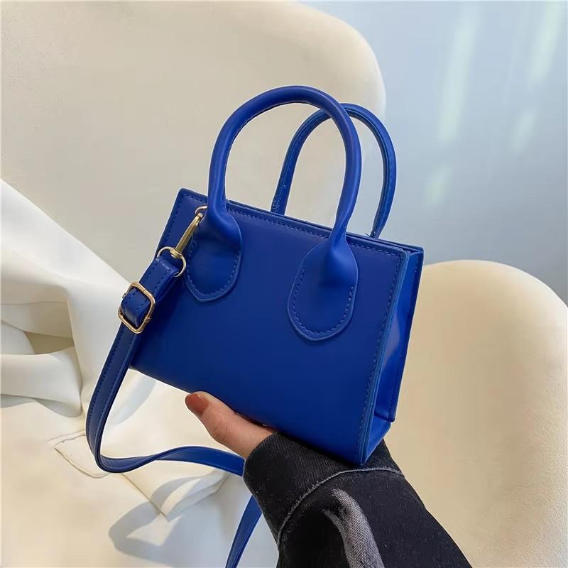 Kadınlar için retro mini kare çanta plutonyum deri omuz postacı çantası düz renk bayan tote alışveriş telefon saplı çantalar