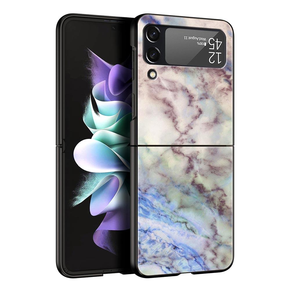 Marble Fashion Phone Case For Samsung Galaxy Z Flip3 Flip4 Flip5 Case Shell For Z Flip 3 4 5 6 7 Hard Folding Cover