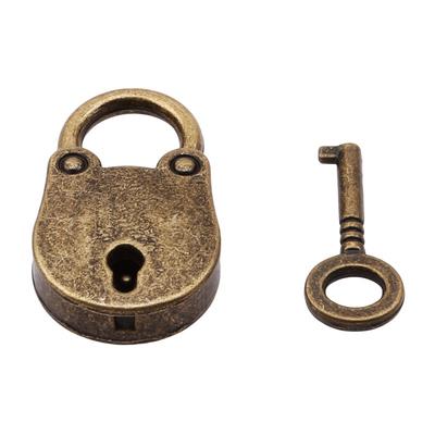 Bronz Metal Vintage Kilit Mini Eski Anahtarlı Asma Kilitli