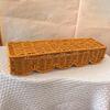Rectangular Plastic Basket Decorative Rattan Weave Pattern Functional Storage For Home Decoration Practical Container