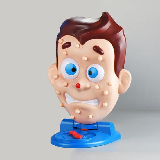 Human Face Pimple Popping Toy with Pointer Wheel Water Spraying Spot Popping Toy Stress Relief Kids Adults Family Party Board Game Prank Prop