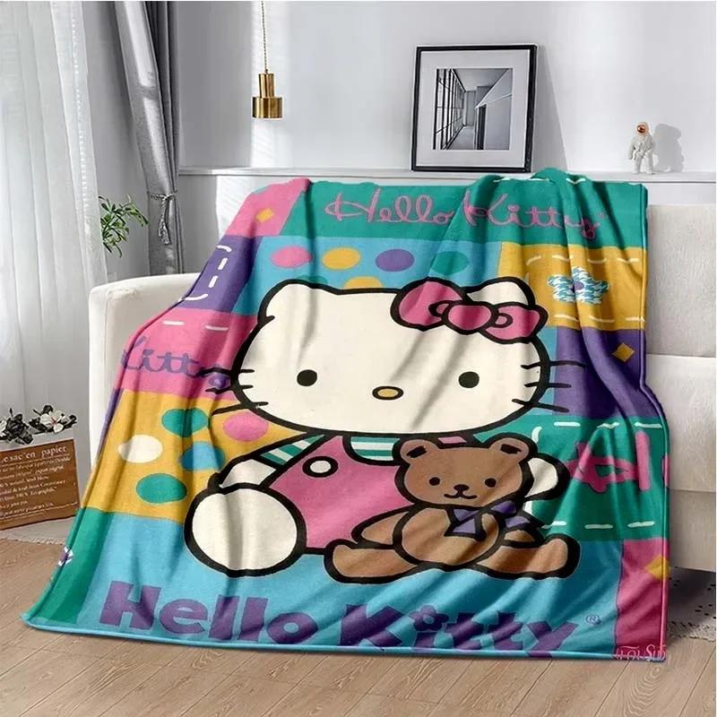 HelloKitty Cartoon Anime Kawaii Blanket for Kids Super Soft Cute Blanket for Travel Bedding Couch Sofa Bed Blanket Birthday Gift