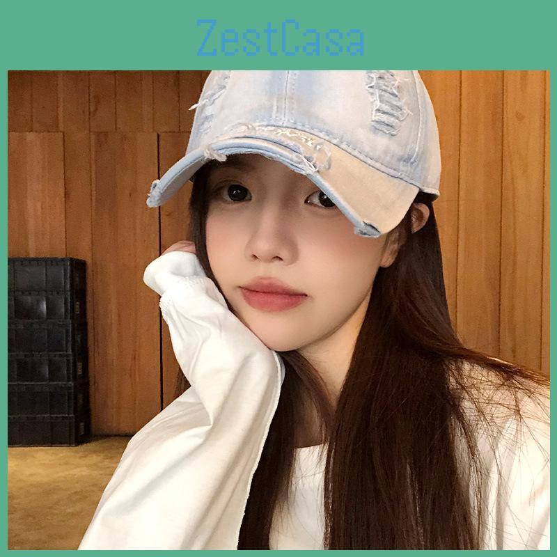 Baseball Washed Denim Cap With Wide Brim For Gift For Teens Sun Protections