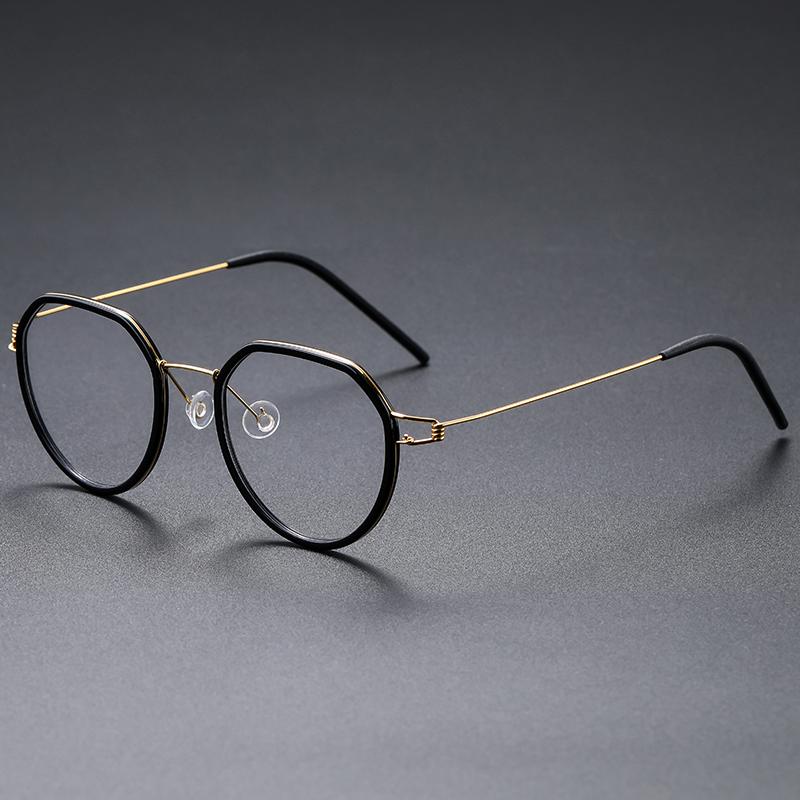 Denmark Brand Design Titanium Alloy Glasses Frame Women Ultralight Spectacles Frames Men's Round Screwless Eyeglasses Gillian