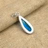 Blue Topaz Natural Gemstone Jewelry  Handmade Pendant  925 Solid Sterling Silver For Wedding Gift