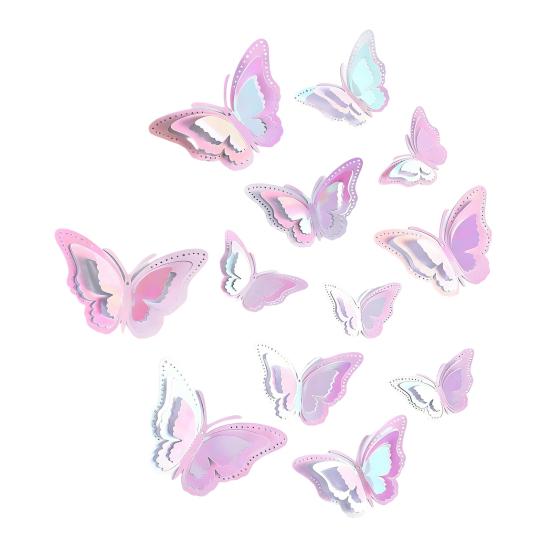 12 Pcs 3D Butterfly Wall Sticker Hollow Butterfly Removable Wall Mural Art for DIY Crafts Birthday Party Celebration
