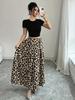 Europäischer und Amerikanischer Leopardenmuster Schwingrock - Lässig, Vielseitig, Frühling/Sommer Stil