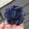 5Pcs 8cm Silk Roses Flower Head DIY Burnt Fabric Hair Flowers  Women Hair Accessories
