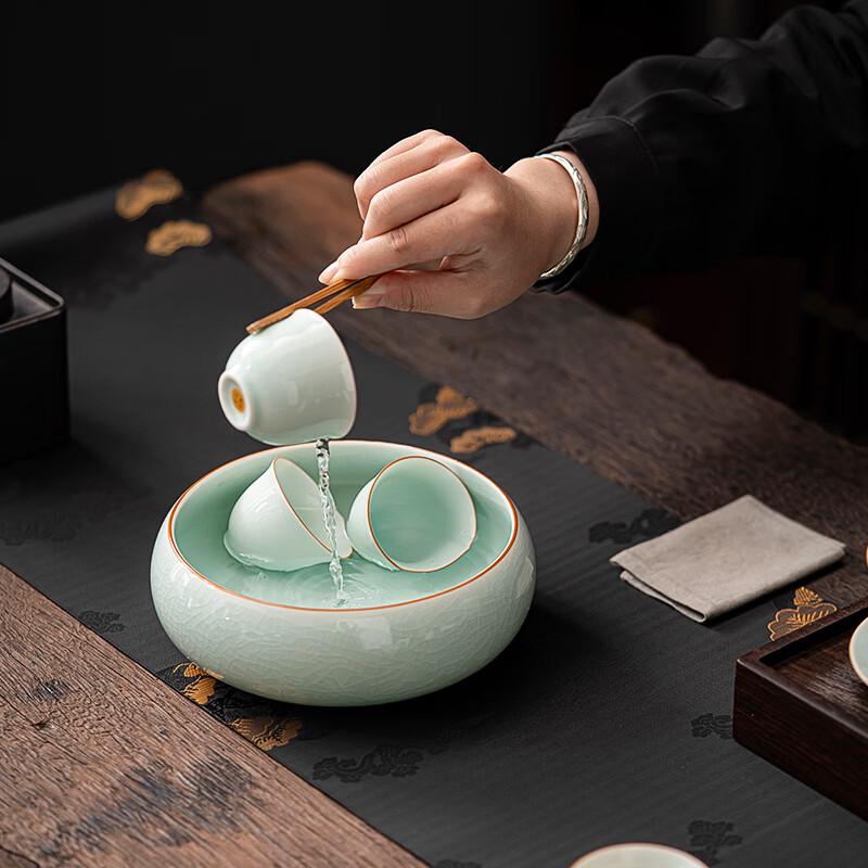 Su's Ru Kiln Ceramic 11-Piece Tea Set with Gaiwan & Teapot