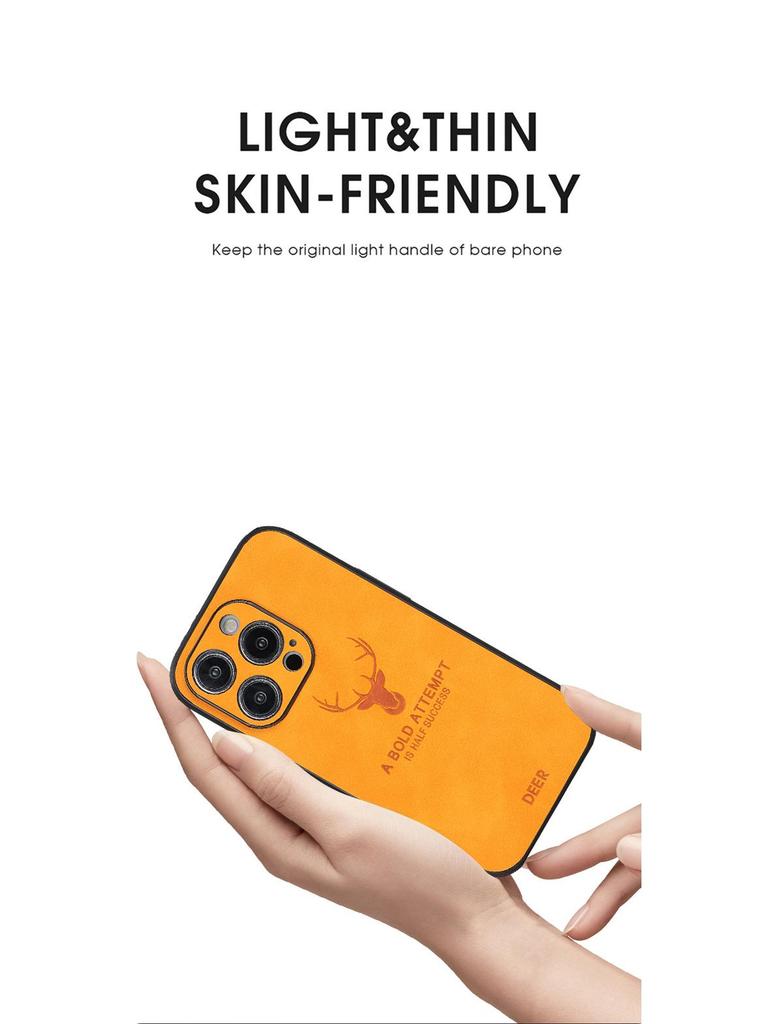 Magnetic Leather Phone Case for iPhone 11-16, Compatible with iPhone 12-15 Pro Max, Elk Head Design, Japanese & Korean Style