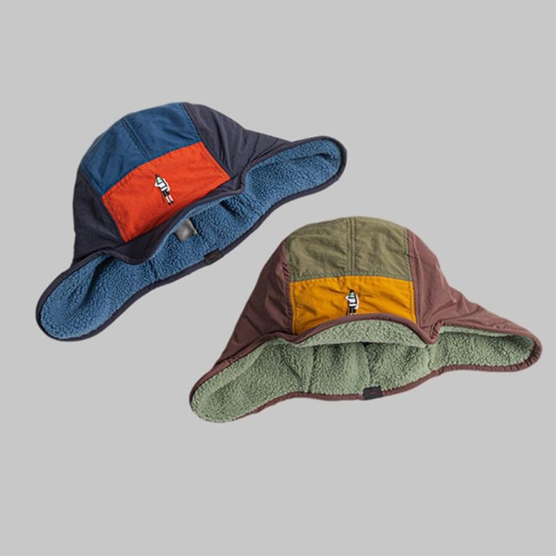 Embroidery Fleece Lined Hat Windproof Earmuff Trapper Hat for Adult Cold Weather