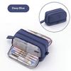 Cross-border  Fabric Pencil Case Stationery Bag Student Macaron Color Double Window Multi-function Learning Zipper