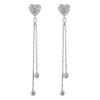 BELLA BOX High-end Pure Silver Heart-shaped Tassel Earrings, Super Dazzling And Luxurious, Full Of Diamonds, Elegant And Versatile Earrings