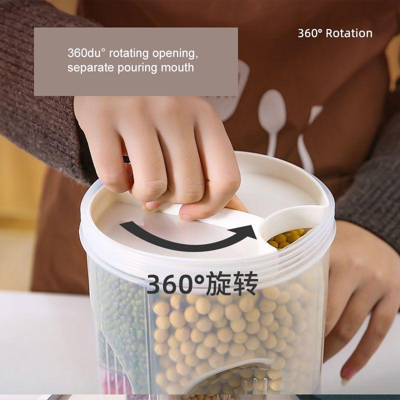 Aufgeteiltes Getreide-Aufbewahrungsglas, Getreide-Aufbewahrungsbox, Küchen-Aufbewahrungsdose für Getreide, feuchtigkeitsbeständiges Verschlussglas