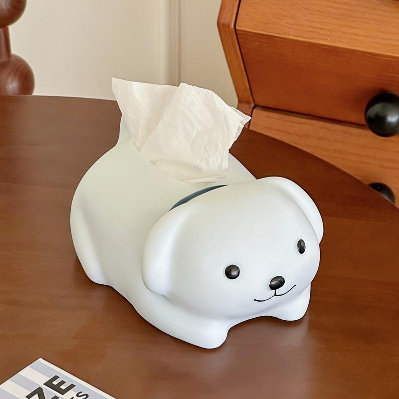Cute Puppy Shaped Tissue Box Desktop Ornaments
