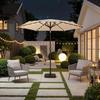 Parasol with LED Light, Balcony Parasol, Round Parasol, Outdoor Parasol (only 1 Pc Parasol, Not Including Parasol Base)