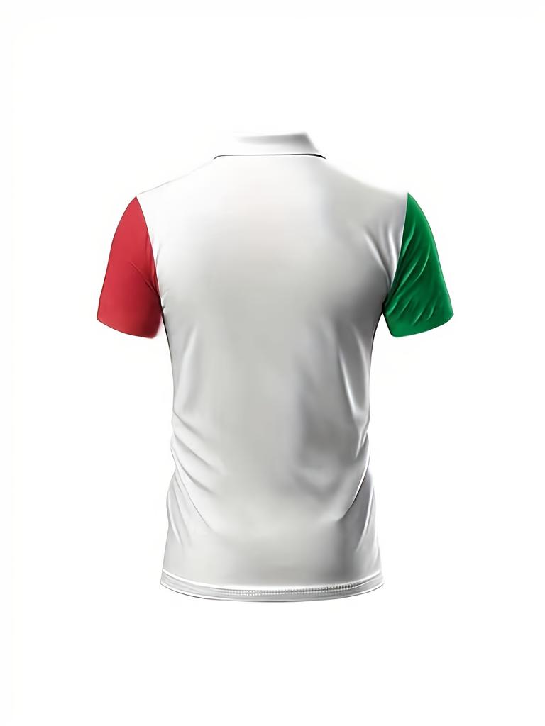 [Gedrucktes Design – Nicht strukturiert] Herren-Poloshirt mit kurzem Ärmel „Ich liebe Italien“