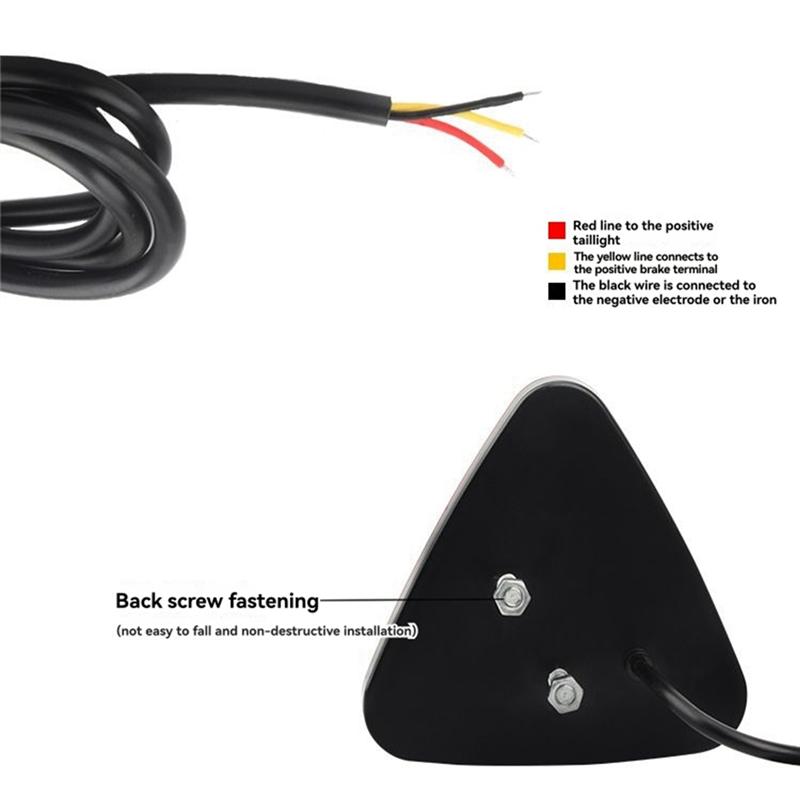 F1 Triangle Red Strobe LED Stop Brake Signal Lamp For Car Trucks: 12V Rear Tail Light Blinker Flasher-A87Q