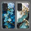 Aesthetic Flower Marble Texture Art Tempered Glass Phone Case for Samsung Galaxy A56 A72 A55 A54 A53 A52 A36 A51 A15 A14 Covers