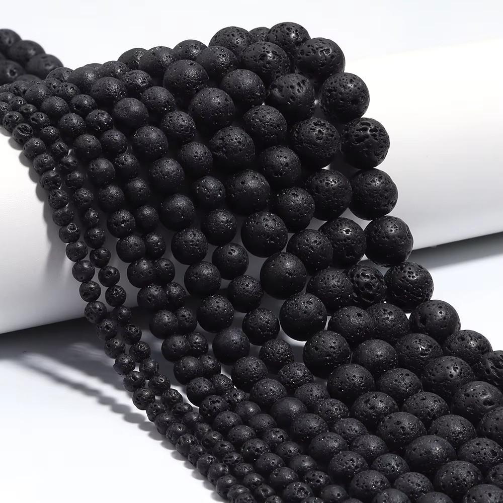 DIY Round Beads Multiple Sizes Loose Beads Fashion Volcanic Lava Beads  Jewelry Making
