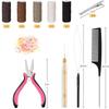 Hair Extension Tools Kit, 500 Silicone Lined Micro Rings, 1 Plier, 2 Hook Needle Pulling Loop,Hair Needle,5 Metal Hair Clips