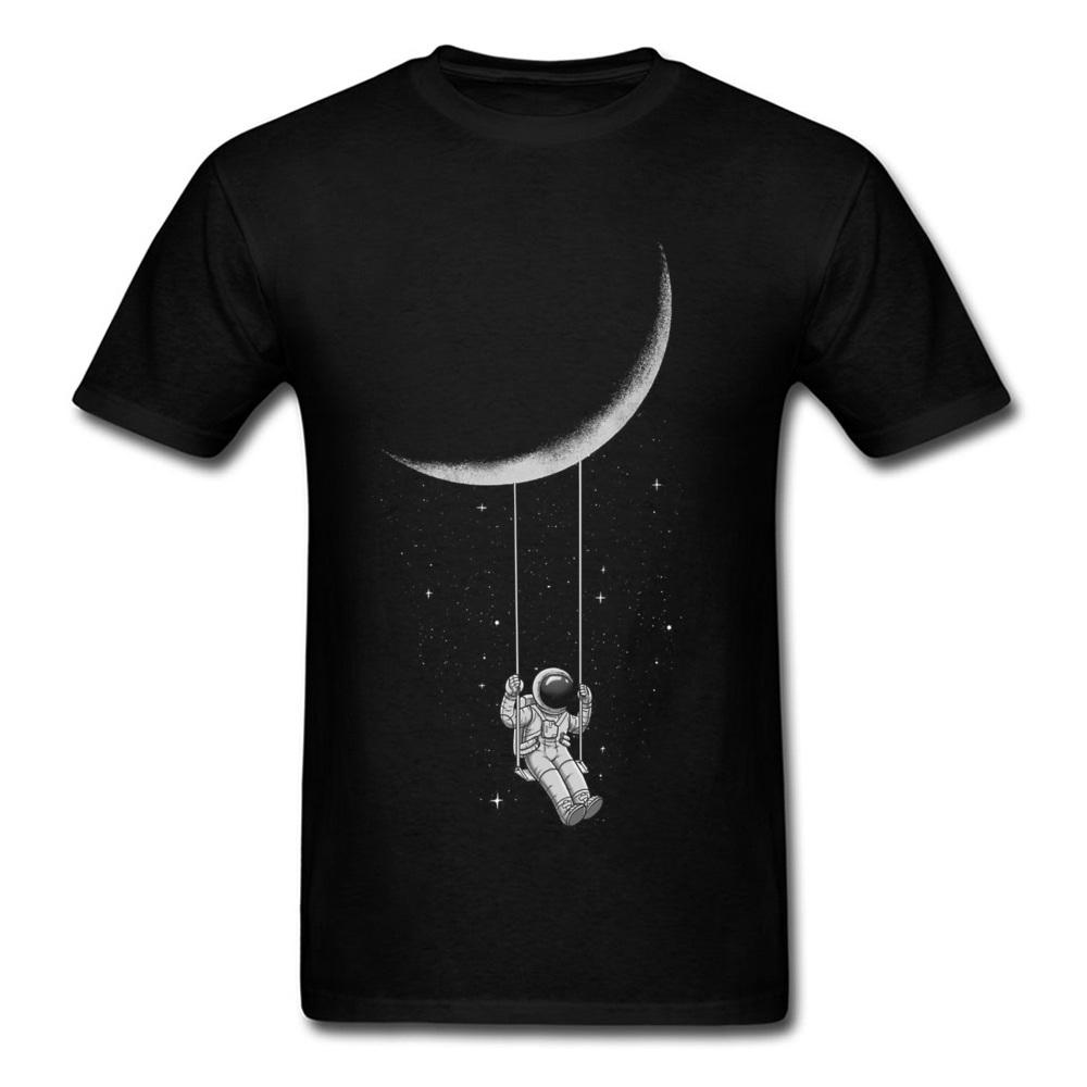 

Galaxy Cosmonaut Moon Swing Star CCCP T-Shirt Новинка Cool T-Shirt Prevalent Round Collar Pure Cotton Чоловіча футболка літо/осінь 3XL чорний