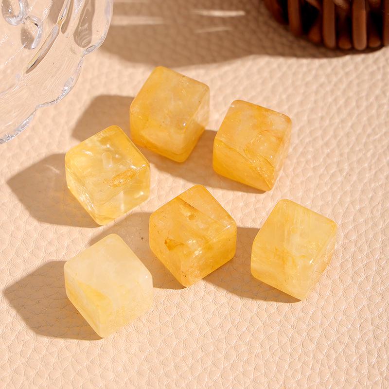 Golden Brown & Soft Pink Translucent Sugar Cube Bead Bracelet Accessories - DIY, Many Colors Available