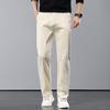 2024 New Spring And Autumn Thin Men'S Pure Cotton Slim Fit Casual Pants Autumn Off White Ice Silk Pants Straight Leg Pants