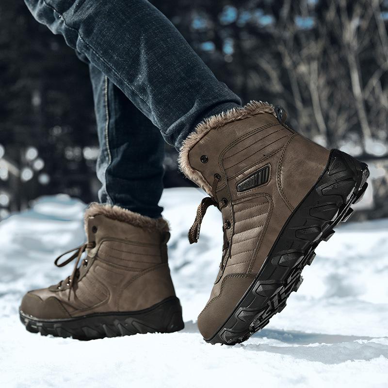 Winter men's and women's outdoor snow warm velvet thickened comfortable snow cotton boots