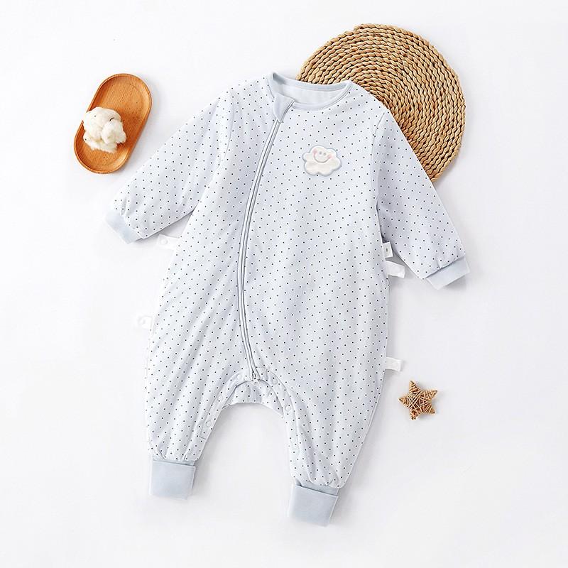 Baby Sleep Sack With Dual Zippers Cotton Silk Blend Footed Legged Design Infants 0-3 Years A-Grade Safe Warm Winter