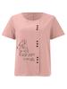 Women's Fashion Black Line Floral Letters Print Shot Sleeve T-shirt Loose Cotton Shirt Casual Loose Summer Blouse Tops Plus Size