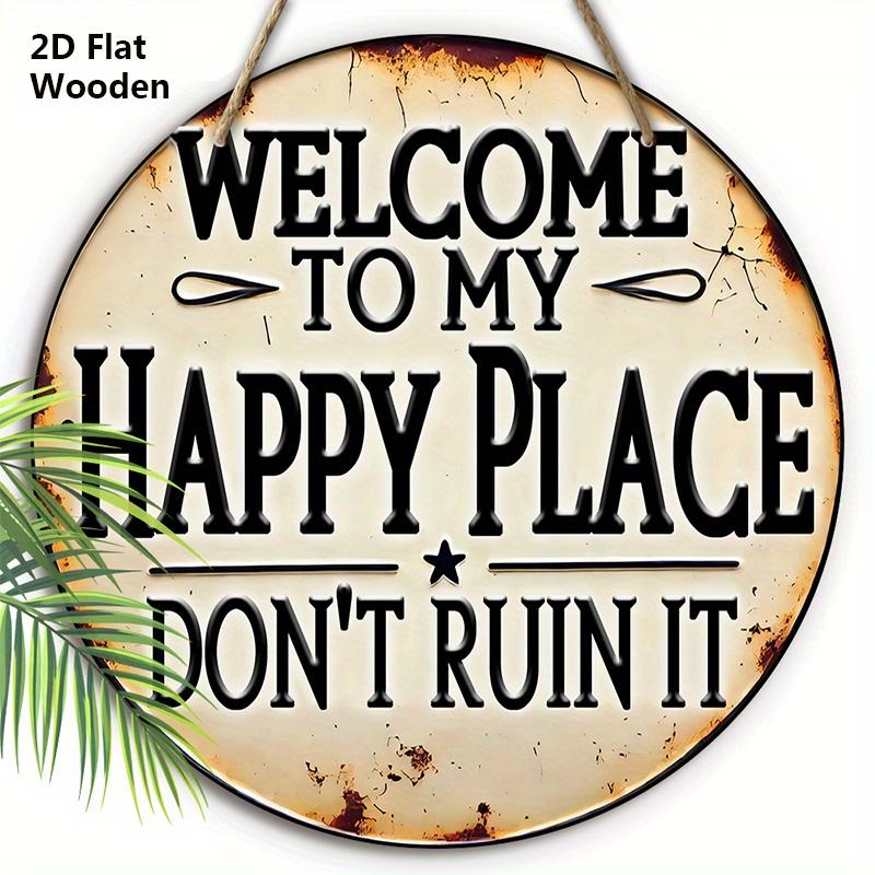 

Ретро Деревянная Табличка с надписью Добро пожаловать в мое счастливое место - Винтажная Декоративная Табличка - Идеальное Подвесное Украшение для Спальни, Кухонного Декора 20cm/7.87in чёрный