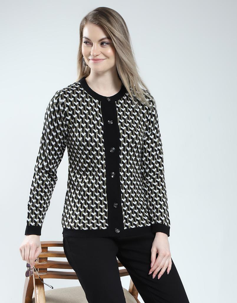 MONTE CARLO Women Woolen Full Sleeve Button Closure Regular Fit Cardigan